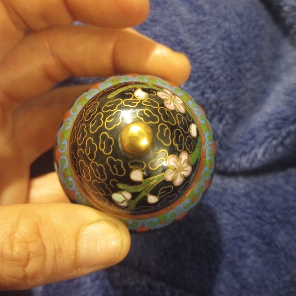 🌠 Vintage Cloisonne Jar, Small, EUC - Picture 5 of 7